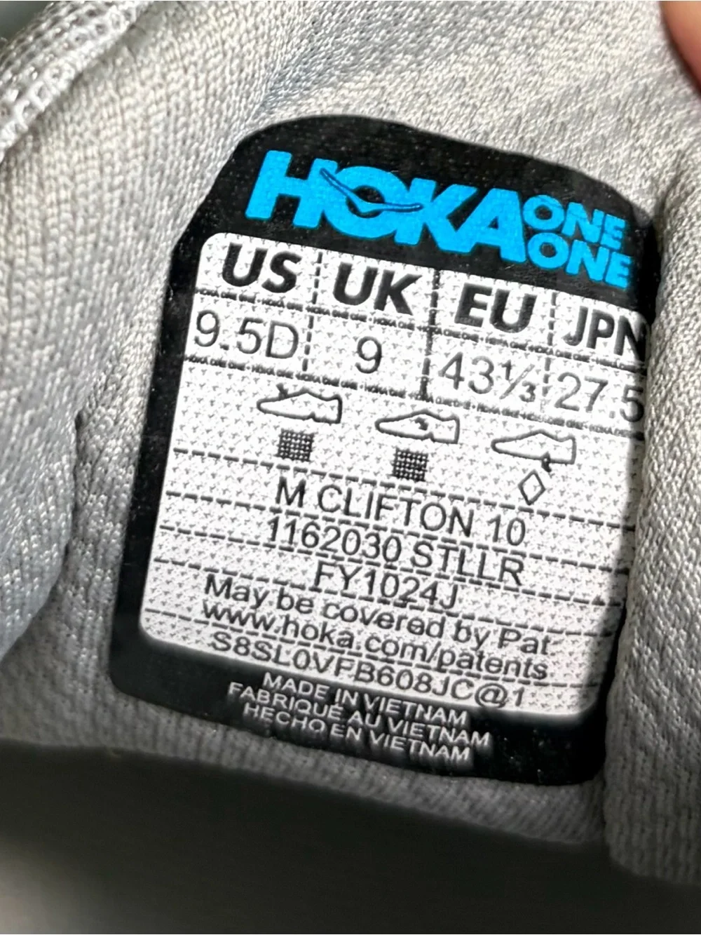 Hoka Light Gray & White Men's Running Sneakers